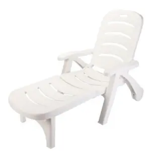 Outdoor beach swimming pool plastic folding sunbed lounge chair