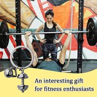 Porte-clés pendentif haltère en métal haut de gamme, simulation musculaire, cadeau personnalisé pour les passionnés de fitness