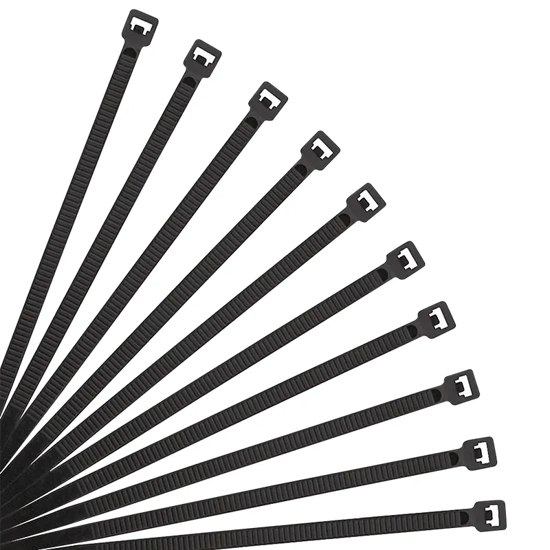 10PCS Schwarz 60cm Hakenschlaufe Kabelbinder Strap Buckle Fastener Organizer 