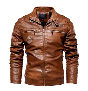 Jaqueta de couro masculina para motociclista, moto, alta qualidade, material, inverno, quente, fleece, parka, casaco