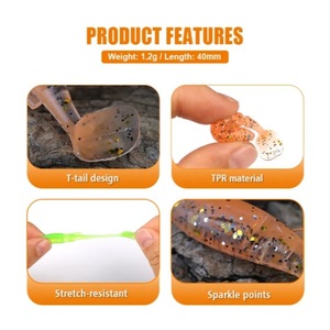 40mm 1.2g TPR morbida trota pesca esca stampata per orata d'acqua dolce lago per la pesca di galleggianti di mare specie bersaglio di pesca - Product Image 2