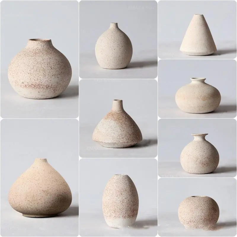 Jarrones pequeños de cerámica, estilo japonés
