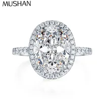 Bague de mariage MuShan en argent sterling 925 avec diamant Moissanite couleur D VVS1 pour femme, bijoux fins brevetés MST