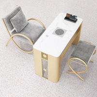 Ensemble table et chaise de manucure pour aspirateur de luxe léger Ensemble complet table de manucure simple double triple multifonctionnelle