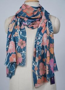 Luxury Silk Modal Digital Print Scarf for Women Soft Lightweight Designer Stole Premium Silk Modal Blend Fashion <b>Wrap</b> <b>Shawl</b> - Product Image 4