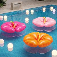 76x22cm Aufblasbare Hibiskus-Blumen-Poolliege für Kinder & Erwachsene – Hawaiianische Deko-Pool-Liege für Schwimmen, Strand & Luau-Feiertage