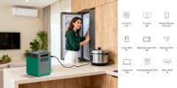 Générateur solaire 1200W 2009.6Wh, station d'alimentation portable, générateur de batterie Lifepo4, système de batterie solaire pour maison avec MPPT