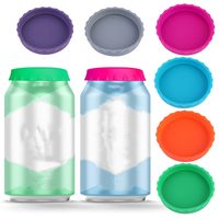 1 pièce de couvercles de canettes de soda, protecteurs de canettes de boissons multicolores, couvercles de canettes en silicone, 12*52mm