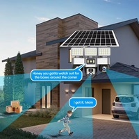 Caméras de sécurité solaires sans fil domestiques 4G/Wi-Fi à 3 objectifs avec suivi humain IA et audio bidirectionnel