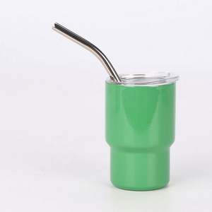 Vaso de Vino de 3oz para Sublimación, Vaso de Acero Inoxidable de Doble Pared, Mini Vaso de 3oz con Tapa y Pajita, Venta al Por Mayor RTS - Product Image 3