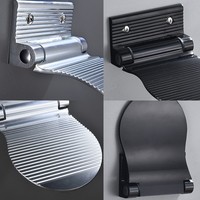 Repose-pieds de douche mural moderne en aluminium spatial, durable, antidérapant, pour salle de bain à domicile, disponible en noir et argent pour les hôtels