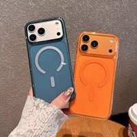 Étui de haute qualité avec coque arrière transparente anti-rayures et anti-jaunissement de 2 mm, étui magnétique pour téléphone avec airbags intégrés