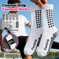 Chaussettes de sport FlexGrip avec logo personnalisé pour hommes, antidérapantes, blanches, chaussettes de football avec logo, chaussettes de football professionnelles