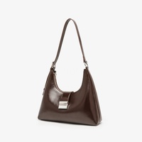 Tas Selempang Wanita Retro Mewah 2026, Tas Hobo Kulit PU Warna Solid Vintage, Tas Ketiak Minimalis Wanita dengan Gesper