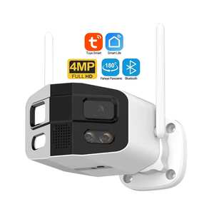 Cámara Inteligente Tuya de 4MP con Doble Lente y 180° °   Cámara de Red Wifi con Vista Panorámica, IP66, Audio Bidireccional, Visión Nocturna a Todo Color, Detección Humana - Product Image 1