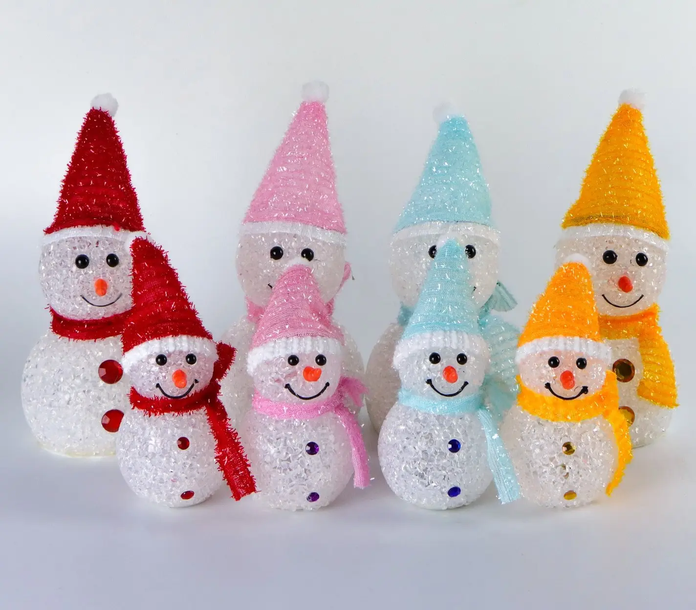 Cool Christmas Light Rice Grain Snowman Doll Lighting Festival Decoration Gift New Year Ornament