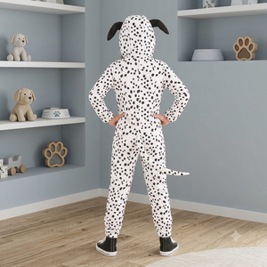 Disfraz de Perro Dálmata para Niños, Mono de Felpa Suave con Estampado de Lunares para Disfrazarse en Fiestas de Halloween - Product Image 1
