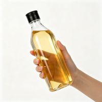 Bouteille d'huile de camélia portable de 250 ml avec poignée ergonomique, en plastique PET, avec bouchon poussoir aspect métallique, petit récipient vide de 248 ml pour