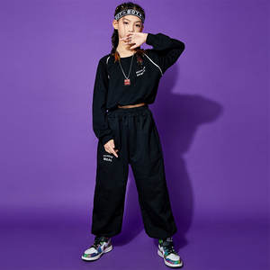 Детский костюм для хип-хопа и стрит-дэнса, джазовый костюм для выступлений на сцене, спандекс/хлопок - Product Image 2