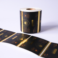 Services d'impression d'étiquettes personnalisées pour emballages de bouteilles, étiquettes en feuille d'or gaufrée, biodégradables, imperméables, rouleaux d'autocollants avec logo personnalisé