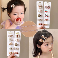 Barrettes pour enfants style floral fait main, série de couleurs adorables, entièrement recouvertes de tissu, non-dommageables, pour cheveux mignons