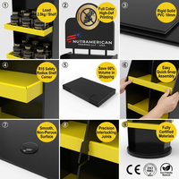 Présentoir rotatif sur pied en PVC personnalisé à 4 niveaux pour supermarché, idéal pour les suppléments de santé, les vitamines et les magasins de détail – Installation facile