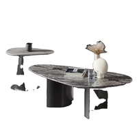 Table basse ronde en métal nordique très vendue, plateau en pierre, table centrale en aluminium pour la maison, l'hôtel, la décoration de jardin, le mobilier de chambre à coucher