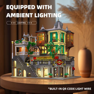 Jie Star New City librería invertida biblioteca paisaje urbano creativo modelo grande con ladrillos Led juguetes para niños juegos de bloques de construcción - Product Image 4