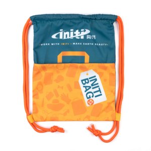 INITI Original Free Stock Sample Zipper Pocket Sport Gym <b>Drawstring</b> Backpack Bags with Custom Printed Logo - Product Image 2