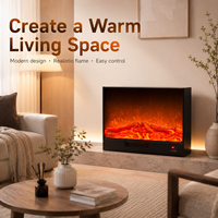 Chimenea Eléctrica de Pared con Pantalla LCD, Diseño Delgado para Decoración de Dormitorio u Oficina