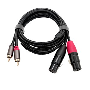 3M Doble <span class=keywords><strong>XLR</strong></span> 3P Hembra <span class=keywords><strong>a</strong></span> Doble Cable <span class=keywords><strong>RCA</strong></span> Macho Chapado en Oro para Audio Video Estéreo - Product Image 1