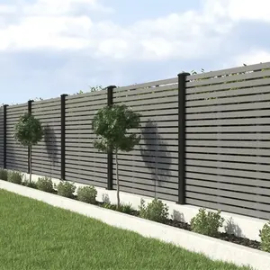 用于隐私保护的现代简约木塑铝柱装饰护栏板