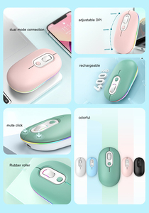 Souris sans fil rechargeable originale avec logo personnalisé, ultra-fine, portable, silencieuse, Bluetooth, rétroéclairage RGB, souris sans fil mignonne - Product Image 3