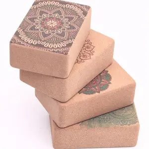 Customized Large Reycled Sturdy Cork Yoga Block Colour Bricks Woman Yoga Sets Fitness Eva Foam Color Block