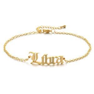 Bracelet de cheville en acier inoxydable, bijoux pour les pieds, <span class=keywords><strong>horoscope</strong></span>, clavicule, zodiaque, plaqué or, 12 <span class=keywords><strong>mois</strong></span>, 1 pièce - Product Image 5