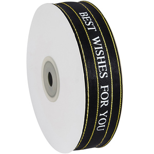 Nastro in Organza con Logo Personalizzato, 100% Seta, Bordo Dorato, per Confezioni Regalo e Decorazioni Torte - Product Image 5