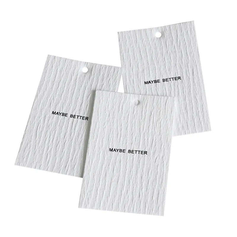 Accesorios de ropa de lote pequeño, etiqueta colgante de papel de impresión, logotipo de marca para ropa
