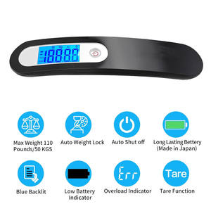 Bilancia per bagagli elettronica portatile da 50kg bilancia per valigia digitale con manico per borsa da viaggio con appesantimento amo da pesca - Product Image 5