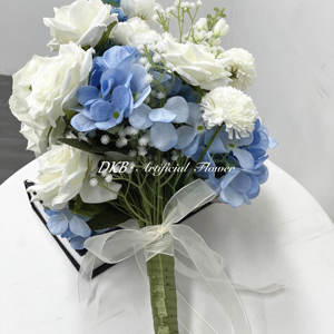 Buket Pengantin Harga Terjangkau dalam Rangkaian Bunga Bola Biru Tua Dekorasi Nude untuk Buket Bunga - Product Image 5