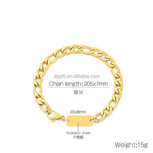 Vente en gros Bracelet chaîne <span class=keywords><strong>gourmette</strong></span> gravée personnalisée pour hommes et femmes Chaîne cubaine en acier inoxydable Bracelets bijoux personnalisés - Product Image 5