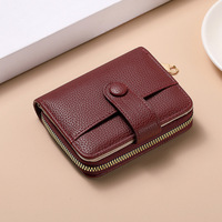 Dompet Kulit PU untuk Wanita dengan Kantong Koin Ber-resleting dan Banyak Kompartemen, Dompet Kecil Minimalis untuk Wanita, Dompet Wanita Kecil