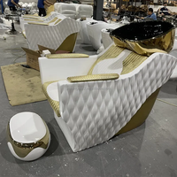 En gros, mobilier de salon commercial moderne : lavabo en céramique, fauteuils de lavage, lit de lavage multifonction, facile à nettoyer, pour atelier