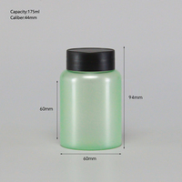 Bouteilles en plastique PET vert givré à large ouverture de 175 ml pour pilules pharmaceutiques et vitamines