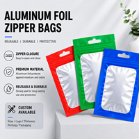 Bolsa de Embalaje Portátil Holográfica de PE con Cierre de Cremallera y Sello de Papel de Aluminio Transparente a Prueba de Humedad para Almacenamiento de Alimentos y Adornos