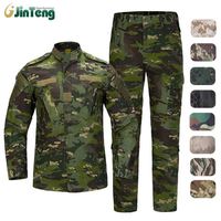 Uniformes tactique vert camouflage orange Kit complet de garde de sécurité Ensemble robe de combat pour hommes