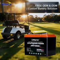 Batterie LiFePO4 chauffée basse température 24V 100AH avec prise RS485 Anderson pour voiturette de golf, camping-car, charge lourde, 6000 cycles, CE RoHS IP67