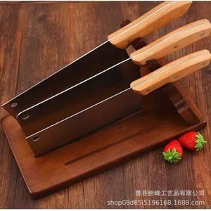 Bloc à couteaux en bois massif, support de rangement pour couteaux de cuisine, pour utilisation sur table, design durable - Product Image 5