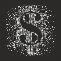 Motif dollar américain strass Design Hotfix fer à repasser Bling Patch diamant transfert strass modèle décalcomanie pour t-shirts