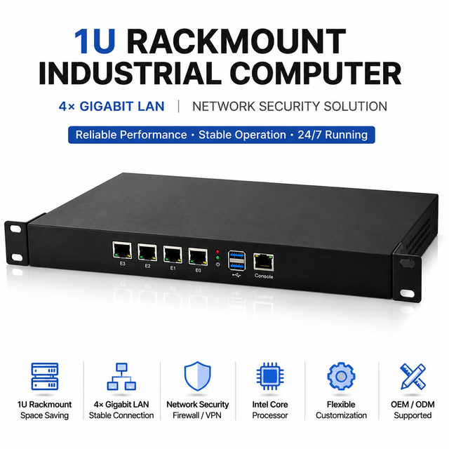 Firewall Hardware Intel Core I5-4210M 4X Intel 82574L Gigabit Lan 2X Ddr3 Sodimm Msata 1U Rack Mount Industrial Computer