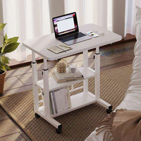 Escritorio de Computadora Metálico para Oficina Junto a la Cama, Móvil, Plegable y Ajustable, para Dormitorios Estudiantiles y Uso Doméstico, para Venta al Por Mayor